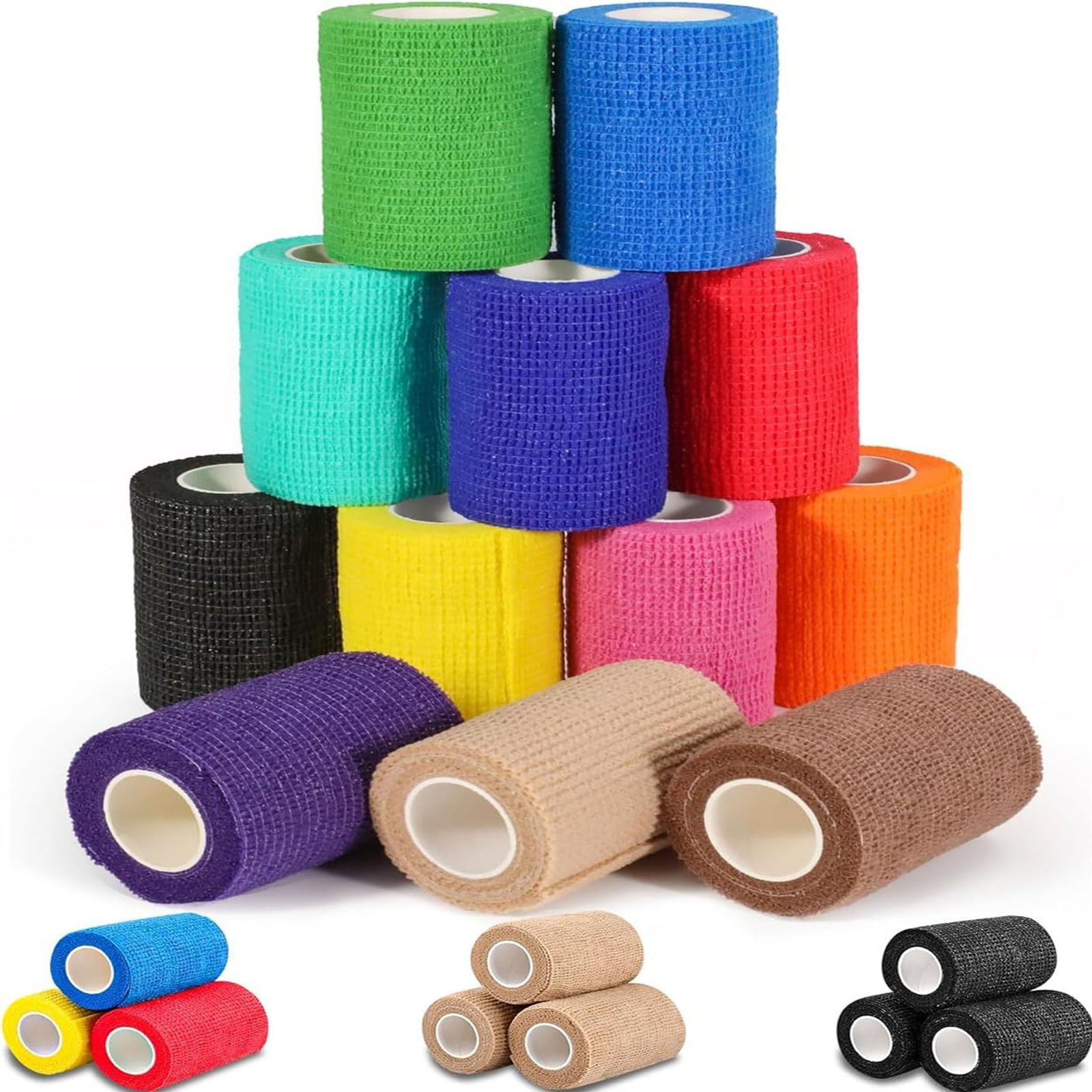 Vibrant Self-Adhesive Elastic Bandage Wraps - 12 Pack - $27.71