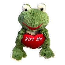 Best Made Frog Kiss Me Valentine&#39;s Day Plush Red Heart Stuffed Animal 11&quot; Toy - £15.53 GBP