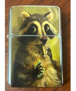 Smoking Racoon Flip Top Oil Lighter Windproof - $14.80