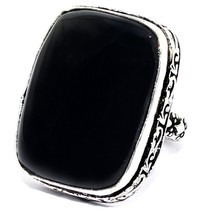 Solid 925 Silver Natural Black Onyx Gemstone Handmade Ring Gift Jewelry Size 6 - $6.88