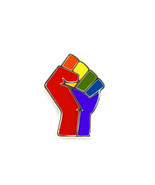 RAISED RAINBOW FIST PIN Resistance Resist Lesbian Gay LGBTQ Solidarity F... - £5.49 GBP+