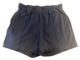 Athleta Shorts Womens 2 Navy Blue Paper Bag Waist Lightweight Pockets Travel - £11.54 GBP