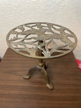 Vintage Heavy Brass Geese Fireplace Trivet Plant Stand Home Decor 8&quot; Metal - £38.93 GBP
