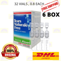 6 X ALCON TEARS NATURALE FREE 32 Vial 0.8ml LUBRICANT EYE DROPS RELIEVER - $149.60