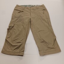 REI UPF 30+ Hiking Shorts Women’s Nylon Stretch Khaki/Tan Cargo Size 6 (30×17) image 14