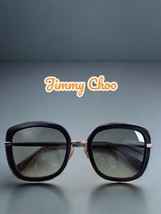 Jimmy Choo Glenn/S Oversized Sunglasses  Black and Gold Frame Grey Gradient Lens - £48.83 GBP