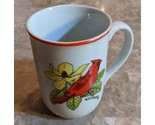 Red Cardinal On Branch With Yellow Flower Mug - $9.13