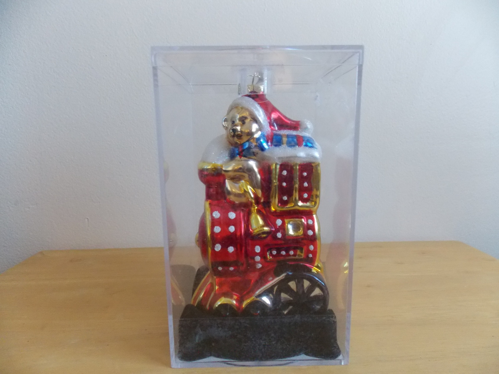 Primary image for Glass Blown Christmas Train Ornament 