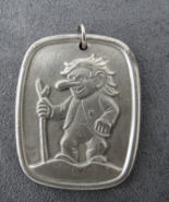Signed Norway Troll Pendant Pewter Signed H.S. 1.75" High Vintage Circa 60s - $39.00