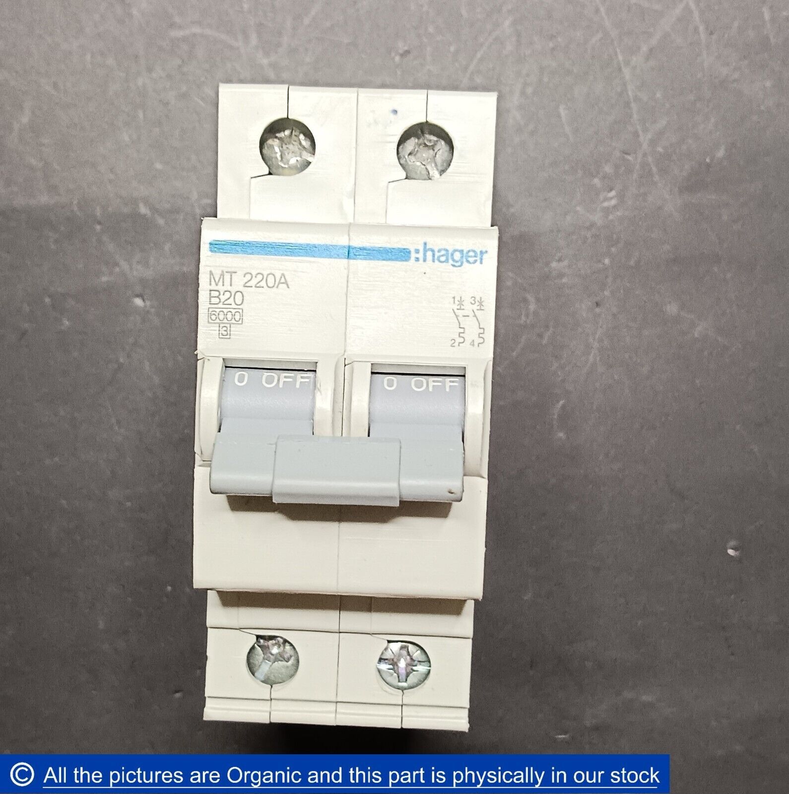 Hager MT 220A B20 2 Pole Type B 20 Amp Miniature Circuit Breaker MT220AB20 - $29.00