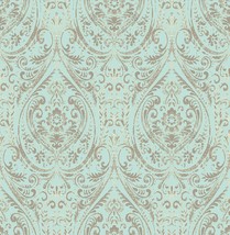 Nuwallpaper Nu2079 Nomad Damask Peel &amp; Stick Wallpaper, Blue - £29.02 GBP