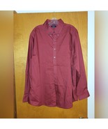 NWOT croft &amp; Barrow maroon pinstripe dress shirt sz XL (17-17.5) - $23.46 CAD