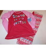 Sleep on It Girls Christmas Pajamas Santa is My Bestie Medium 10/12 NWT - $13.98