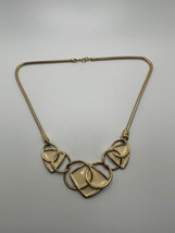 Vintage Trifari Kunio Matsumoto Gold Enamel Necklace 20” - £116.06 GBP