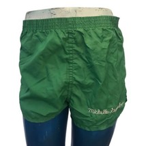 Vintage &#39;80s &#39;90s Russell Athletic Women&#39;s Green Nylon Gym Shorts Embroidered S - £11.01 GBP