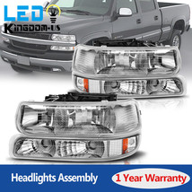For 99-02 Chevy Silverado 00-06 Suburban Tahoe Headlights + Bumper Signal Lamps - £78.17 GBP