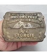 Vintage Belt Buckle 1976 Black HIlls Sturgis Motorcycle Annual Rally &amp; R... - $49.99