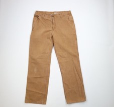 Carhartt Mens Size 36x34 Faded Spell Out Relaxed Fit Canvas Pants Duck Brown - £46.76 GBP
