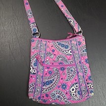 Vera Bradley Crossbody Purse Tote Handbag Pink Paisley Quilt Used - £9.83 GBP