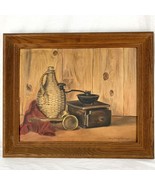 Original Still Life Oil Painting Vintage Framed Mary Vournazos 23.5&quot; x 1... - $110.44 CAD