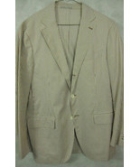 Faconnable Brown and White Stripe Cotton Silk Seersucker Sport Coat 41R ... - £163.55 GBP
