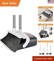 Broom and Dustpan Set, Heavy Duty Dust Pan and Broom with Long Handle 55... - $41.57