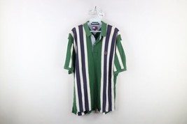 Vintage 90s Tommy Hilfiger Mens Large Distressed Striped Color Block Polo Shirt - £27.82 GBP