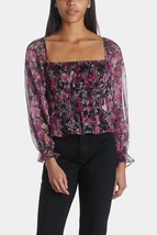 Lucy Paris claire floral top in Fuschia Black - £36.07 GBP