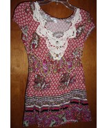 Speechless Phesant Boho Long Top Gently Worn Size L - $10.92 CAD