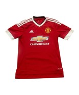 Adidas 2015-2016 Manchester United Red Home Kit Soccer Jersey Men&#39;s Small - $54.86 CAD