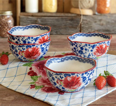 Pioneer Woman Set Of 4 Bowls HERITAGE FLORAL 6&quot; Bowls  Stoneware. - $29.92