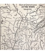 Map War Secession West Operations 1871 Victorian Woodcut Print History D... - $29.99