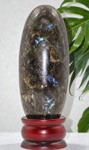 Flashy Green LABRADORITE Crystal Quartz Healing Energy Stone Lingam 150 mm - $146.55