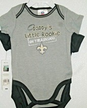 NFL New Orleans Saints Onesie Set of 2 Daddy&#39;s Little Rookie in Training 6-12M - £21.19 GBP