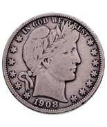 1908-O Barber 50C Demi Dollar En Fin État , Léger Gris Couleur - $1,129.35 MXN