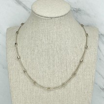 Express Silver Tone Coil Barrel Station Necklace - £5.44 GBP