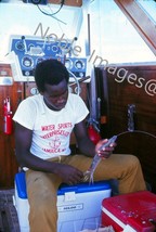 1972 Deckhand Aboard Chris Craft Roamer Fishing Boat Jamaica Ektachrome Slide - £3.11 GBP