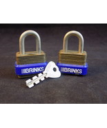 BRINKS PADLOCKS with Keys 25MN 1 1/2 inch Tall  Set of 2 Tiny Steel Pad ... - $13.52 CAD