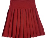 Steve Fabrikant Red Knit Pleated Skirt Size M Wool Blend High Waist Pull... - $69.29