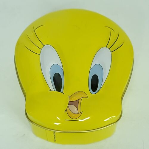 Tweety Bird Head Tin  Box Looney Tunes Warner Bro. 1998 Vintage - $19.79