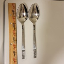 2 Imperial International CORTINA Serving Spoons Stainless Japan 8 1/8&quot; - $21.49 CAD