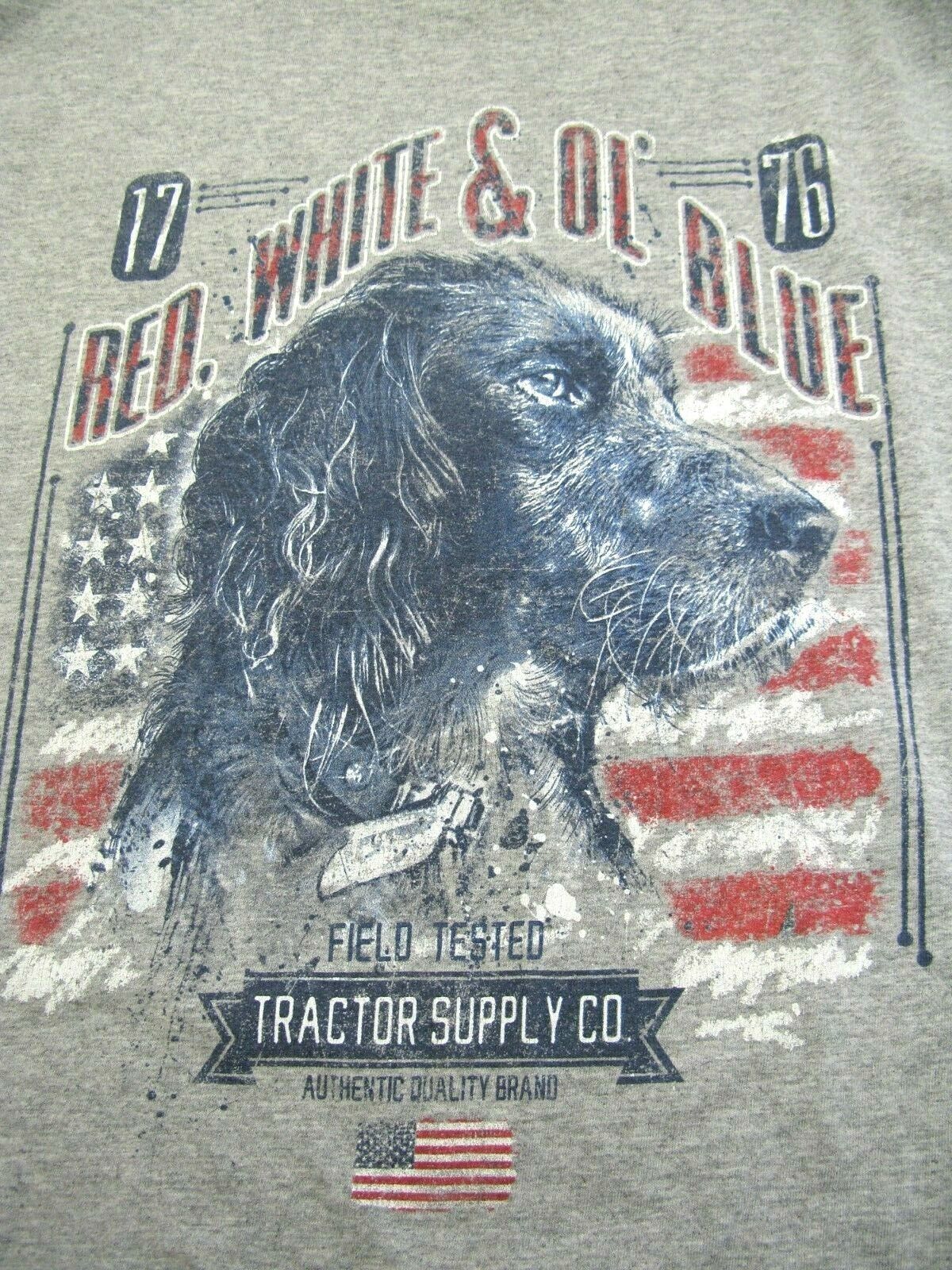 Primary image for Vintage Tractor Supply Co T Shirt Hunting Dog Field Test Red White Ol' Blue Men