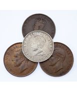 1911-1944 Australia Penny &amp; Florin Coin Lot of 4, KM# 23, 31, 36 - $1,202.38 MXN