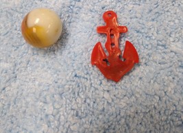 vintage Cracker Jack Gumball charm prize toy: Red Anchor - $7.85