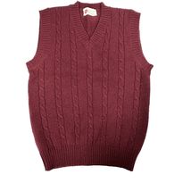 VTG Kings Road Sears Burgundy Wool Cable Knit Sweater Vest Mens M Academia - $49.95