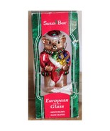 Santa&#39;s Best XL European Style Glass Teddy Bear Christmas Ornament in Box - $215.06 MXN