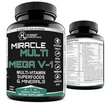 MEGA V-1 Multivitamin Tablets - Daily Vitamin Minerals with Probiotics - 2 Pa... - £37.49 GBP