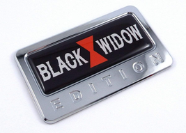 Black Widow Edition Chrome Emblem with Domed Decal Car Bike Badge Motorc... - £20.06 GBP
