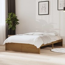 Bed Frame Honey Brown Solid Wood 120x190 cm Small Double - £80.78 GBP