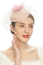Hats with Feather Mesh Veil Headband - $29.40